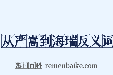从严嵩到海瑞反义词是什么意思的图片